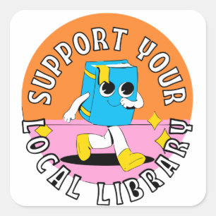 Sticker Carré support de votre carré de bibliothèque local pour 