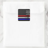 Sticker Carré Support Red White & Blue - Fire/EMS/Police (Sac)