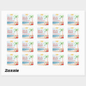 Sticker Carré Surf Beach Bébé À Bord Baby shower (Feuille)