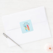 Sticker Carré Surf bleu (Enveloppe)