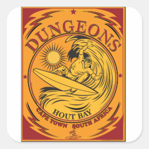 STICKER CARRÉ SURF DUNGEONS CAP VILLE AFRIQUE DU SUD