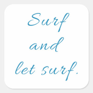 Sticker Carré Surf et laisser Surf
