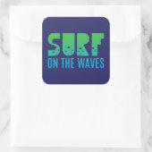 Sticker Carré Surf Sur L'Affiche Des Vagues (Sac)