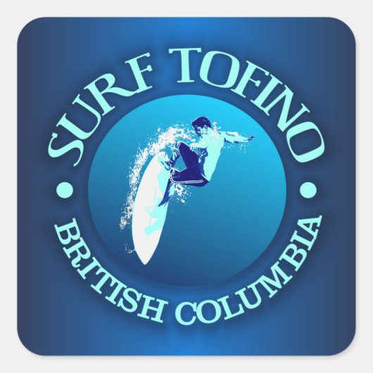 Sticker Carré Surf Tofino (Devant)