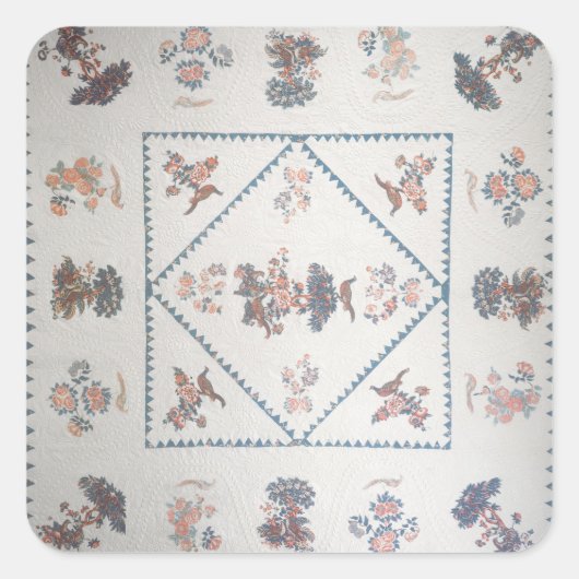 Sticker Carré Surface composée en 'Broderie Perse', c.1800 (appl (Devant)