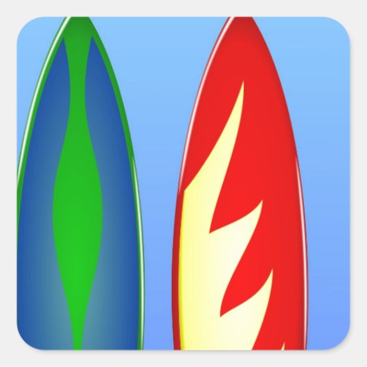 Sticker Carré Surfboards surf rétro (Devant)