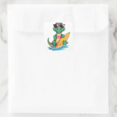 Sticker Carré Surfeur Crocodile (Sac)
