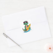 Sticker Carré Surfeur Crocodile (Enveloppe)