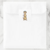 Sticker Carré Suricate en mariée avec voile (Sac)