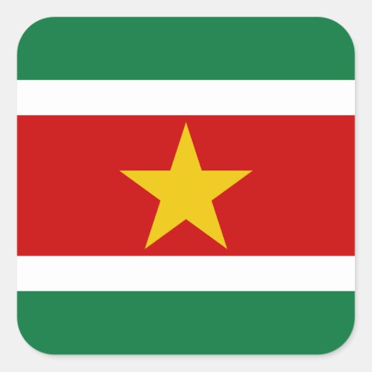 Sticker Carré Suriname Flag (Devant)