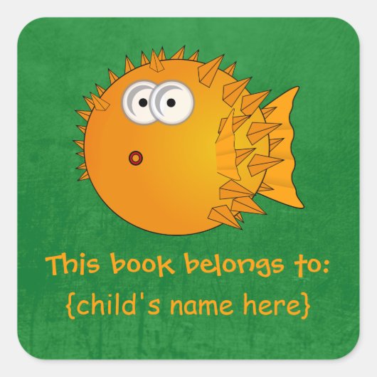Sticker Carré Surpris Poisson Orange Puffer - Réserver Appartien (Devant)