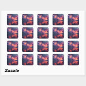 Sticker Carré Surreal Glowing Sunset Clouds Reflected In Water (Feuille)
