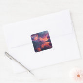 Sticker Carré Surreal Glowing Sunset Clouds Reflected In Water (Enveloppe)