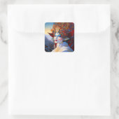 Sticker Carré Surreal Lady Imaginaire Art (Sac)