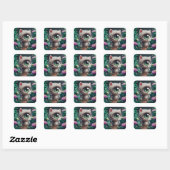 Sticker Carré Surreal One Eyed Zebra Kitty (Feuille)