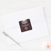 Sticker Carré Surreal Skull Gothique Horror Art (Enveloppe)