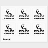 Sticker Carré Survivant de ligne zip (Feuille)