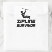 Sticker Carré Survivant de ligne zip (Sac)