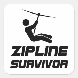 Sticker Carré Survivant de ligne zip