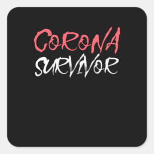 Sticker Carré Survivant du virus Corona - Conception de sensibil