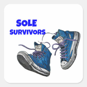 Sticker Carré Survivants uniques - Une paire De Formateurs Bien