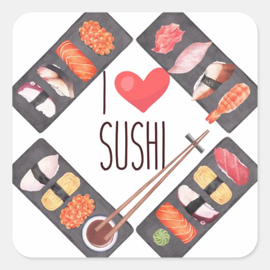 Sticker Carré Sushi japonais (Devant)