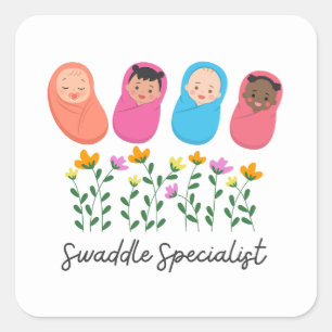 Sticker Carré Swaddle Spécialiste NICU Nurse NeoNatal
