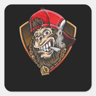 Sticker Carré Swag Gorilla