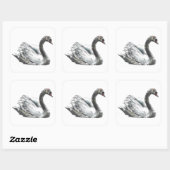 Sticker Carré Swan (Feuille)