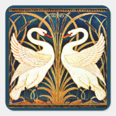 Sticker Carré Swan et Rush et Iris, (Devant)