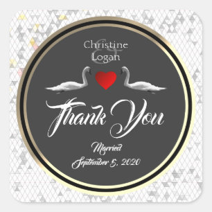Sticker Carré Swan Mariage romantique