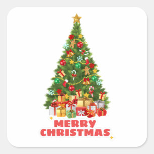 Sticker Carré Sweat Joyeux Et Lumineux Noël Famille Vacances