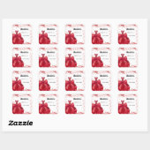 Sticker Carré Sweet 16 robe rouge arc blanc (Feuille)