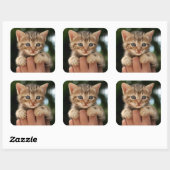 Sticker Carré Sweet Baby Kitten (Feuille)