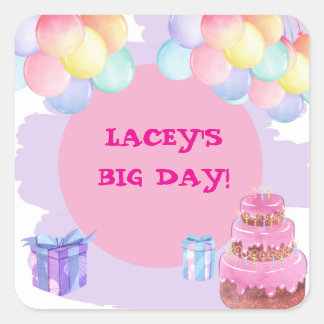 Sticker Carré Sweet Celebration : Violet Anniversaire