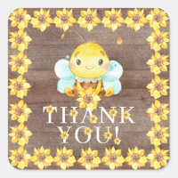 Sweet Little Honey Bee Merci Favoriser Carré Sti