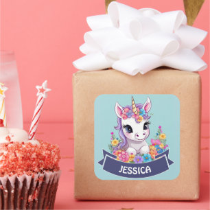Sticker Carré Sweet Magique Baby Unicorn