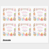 Sticker Carré Sweet One Theme girl's 1st Birthday Pink (Feuille)