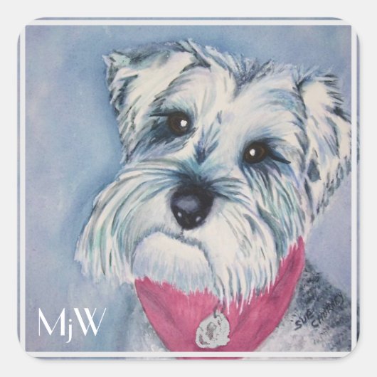 Sticker Carré Sweet Schnauzer (Devant)