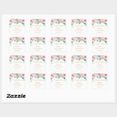 Sticker Carré Sweet sixteen Tropical Floral Pink Gold Merci (Feuille)