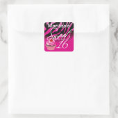 Sticker Carré Sweet sixteen Zebra Cupcake (Sac)