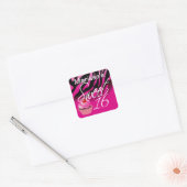 Sticker Carré Sweet sixteen Zebra Cupcake (Enveloppe)
