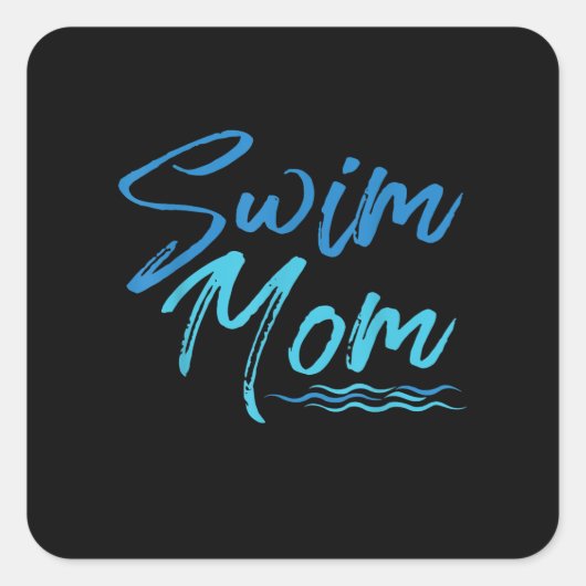 Sticker Carré Swim Maman Nager Drôle Mignonne Cadeau (Devant)
