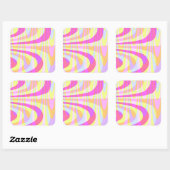 Sticker Carré Swirls des années 70 (Feuille)