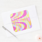Sticker Carré Swirls des années 70 (Enveloppe)