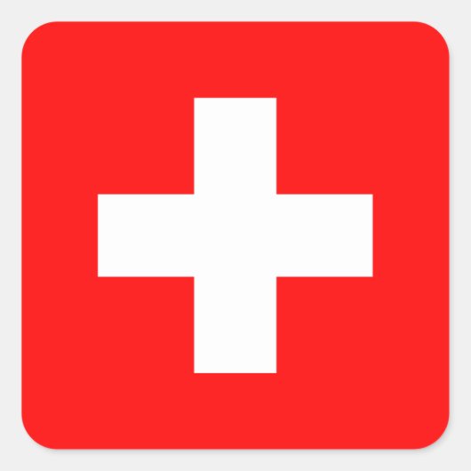 Sticker Carré Swiss Flag I (Devant)