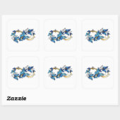 Sticker Carré Symbol Infinity of Blue Morpho Butterflies (Feuille)