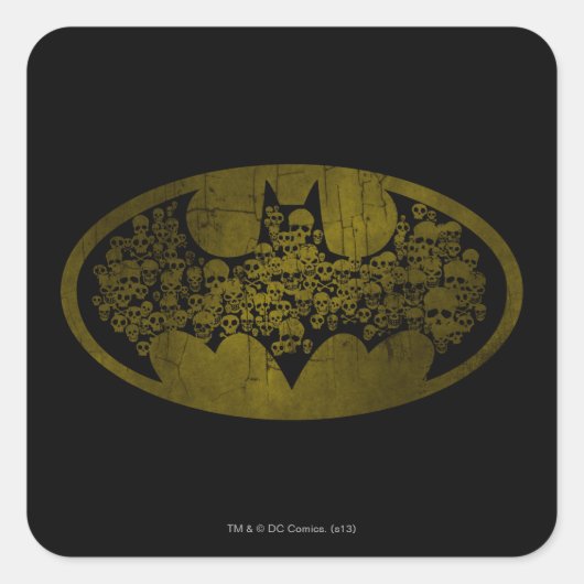 Sticker Carré Symbole Batman | Crânes dans le logo de chaume (Devant)
