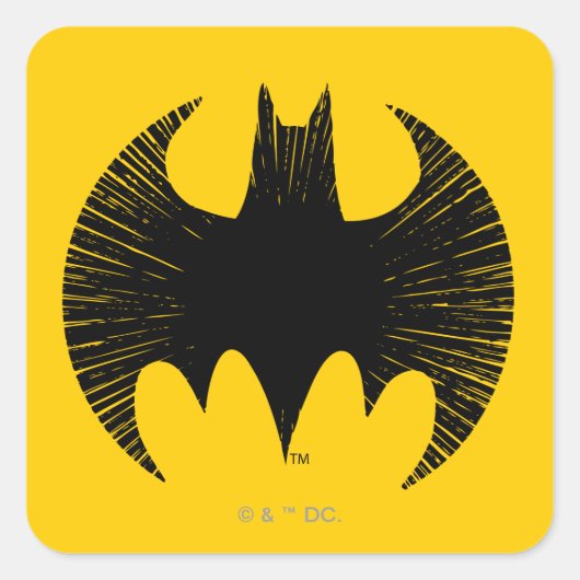 Sticker Carré Symbole Batman | Logo Streak (Devant)