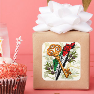 Sticker Carré Symbole clé palestinien du droit au retour